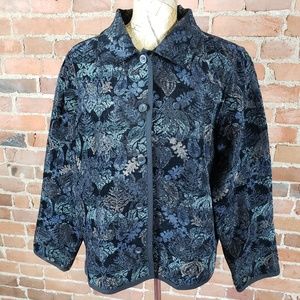 Christopher and Banks Black Embossed Jacket XL